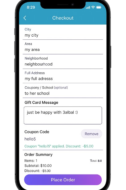 Checkout Screen