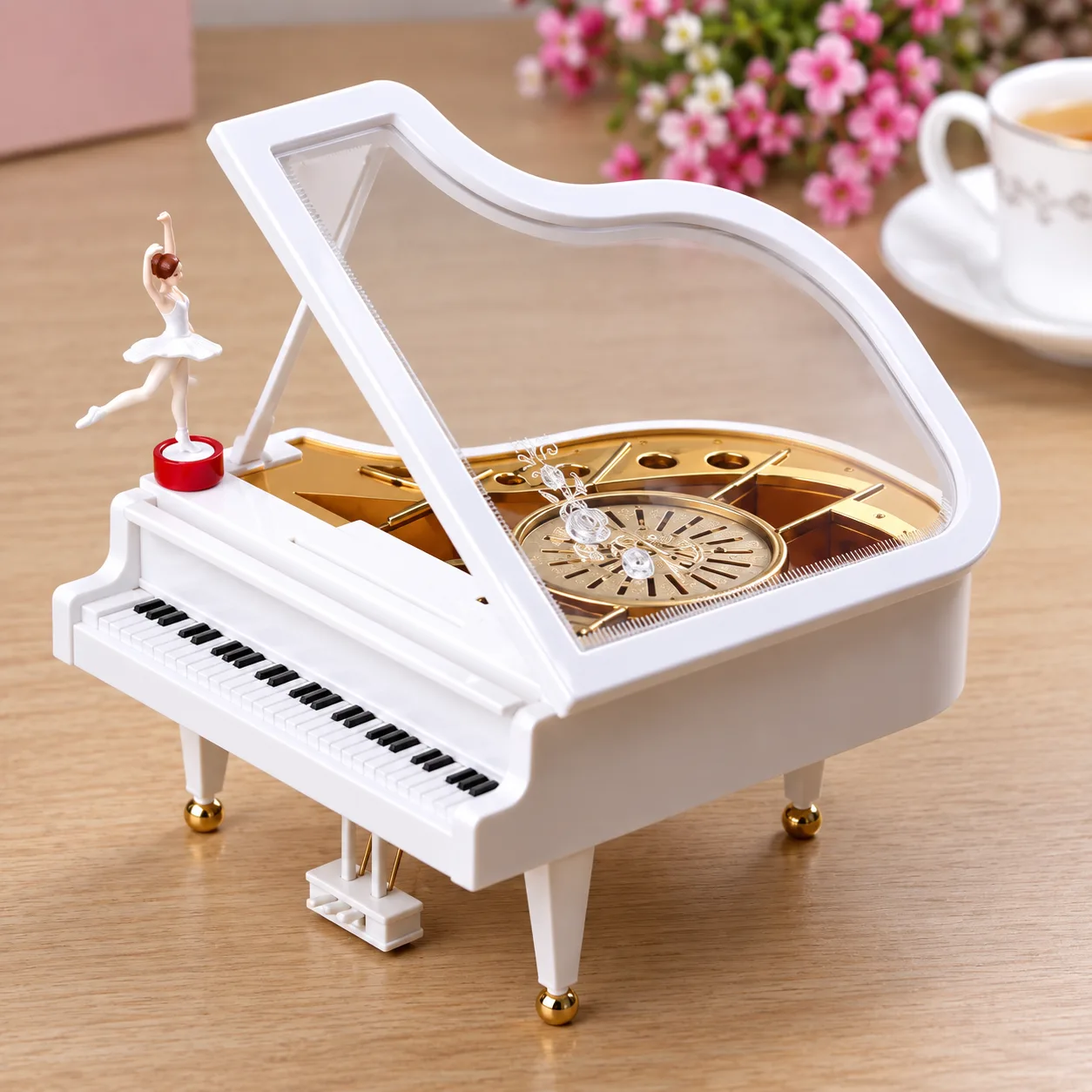 Small Music Box Piano Dancing Ballerina Classical - Free Writing