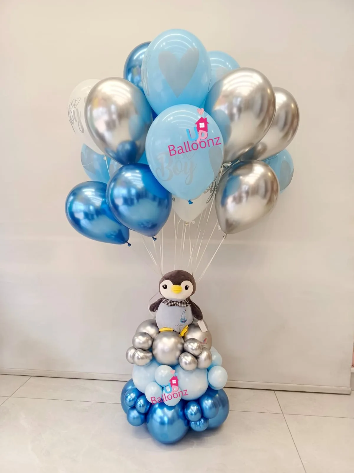 Baby Boy Penguin Balloon Arrangement