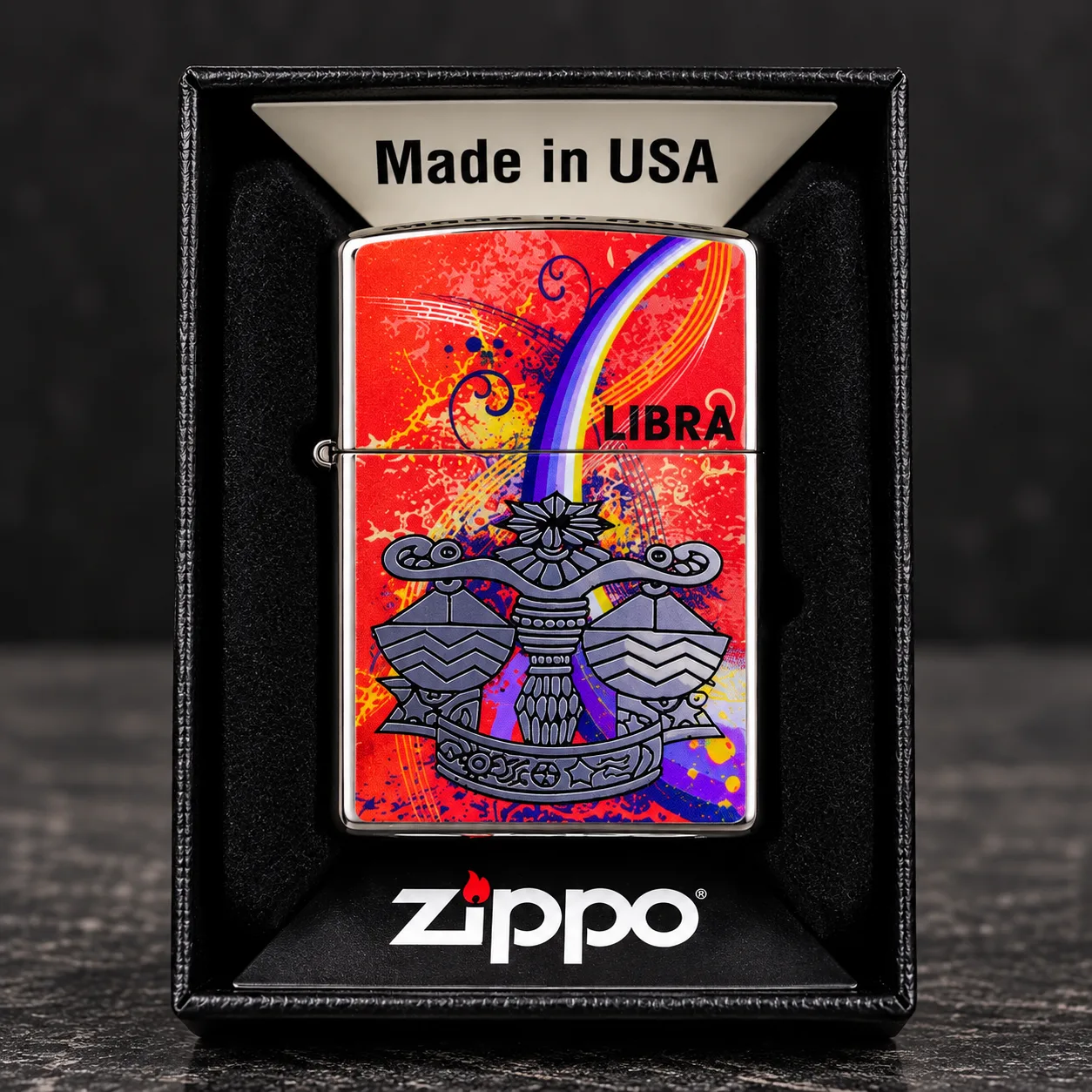 Genuine Zippo Lighter – Colorful Design – Made in USA – Original