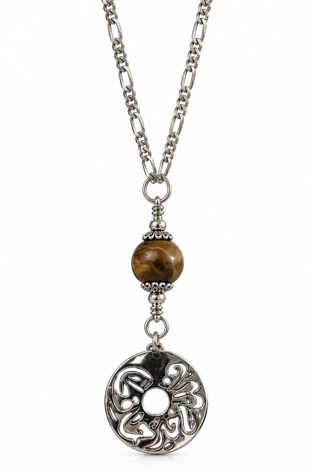 Italian 925 Sterling Silver Car Mirror Pendant with Genuine Agate Stone – "فَاللَّهُ خَيْرٌ حَافِظًا"