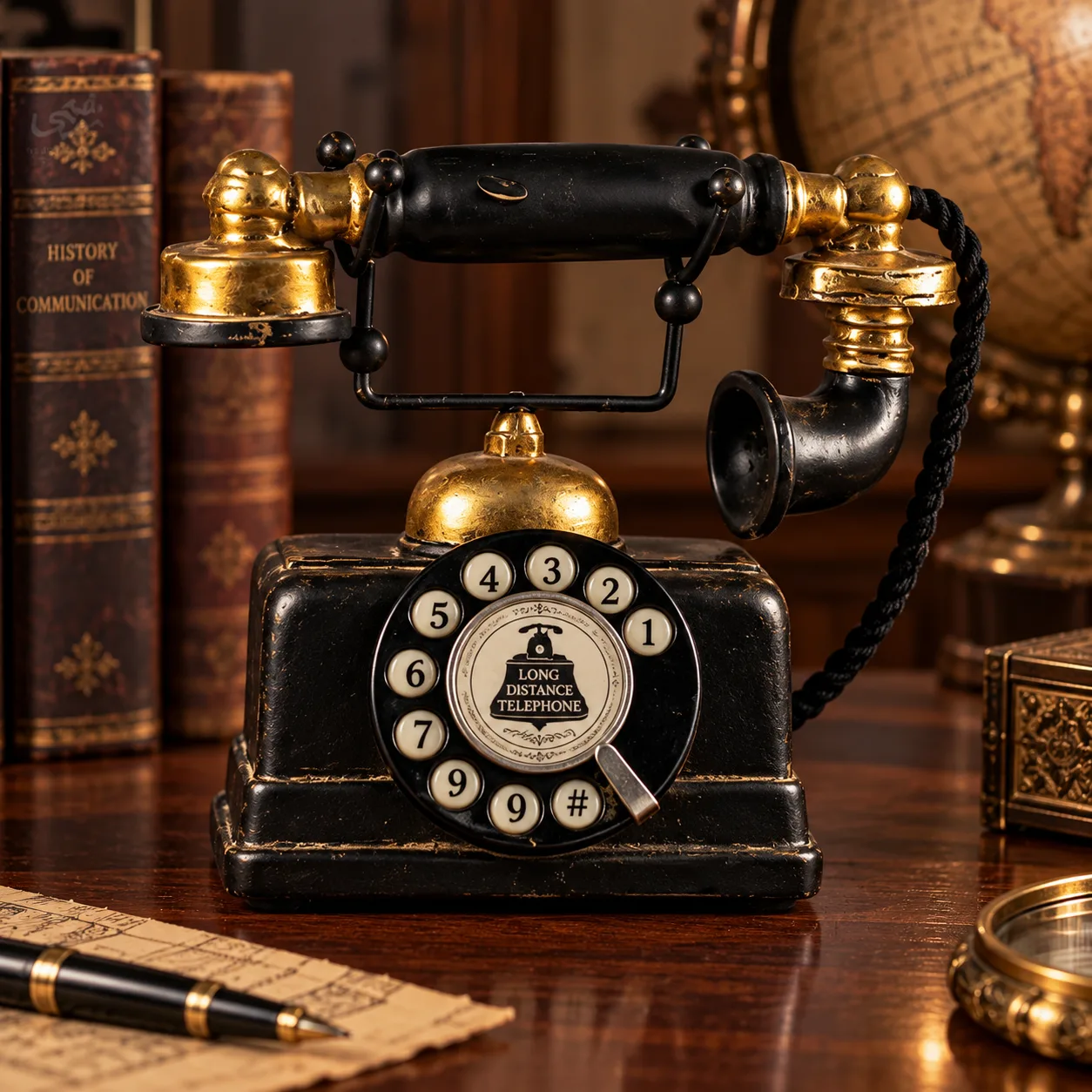 Corded Old Telephone Model Décor Antique