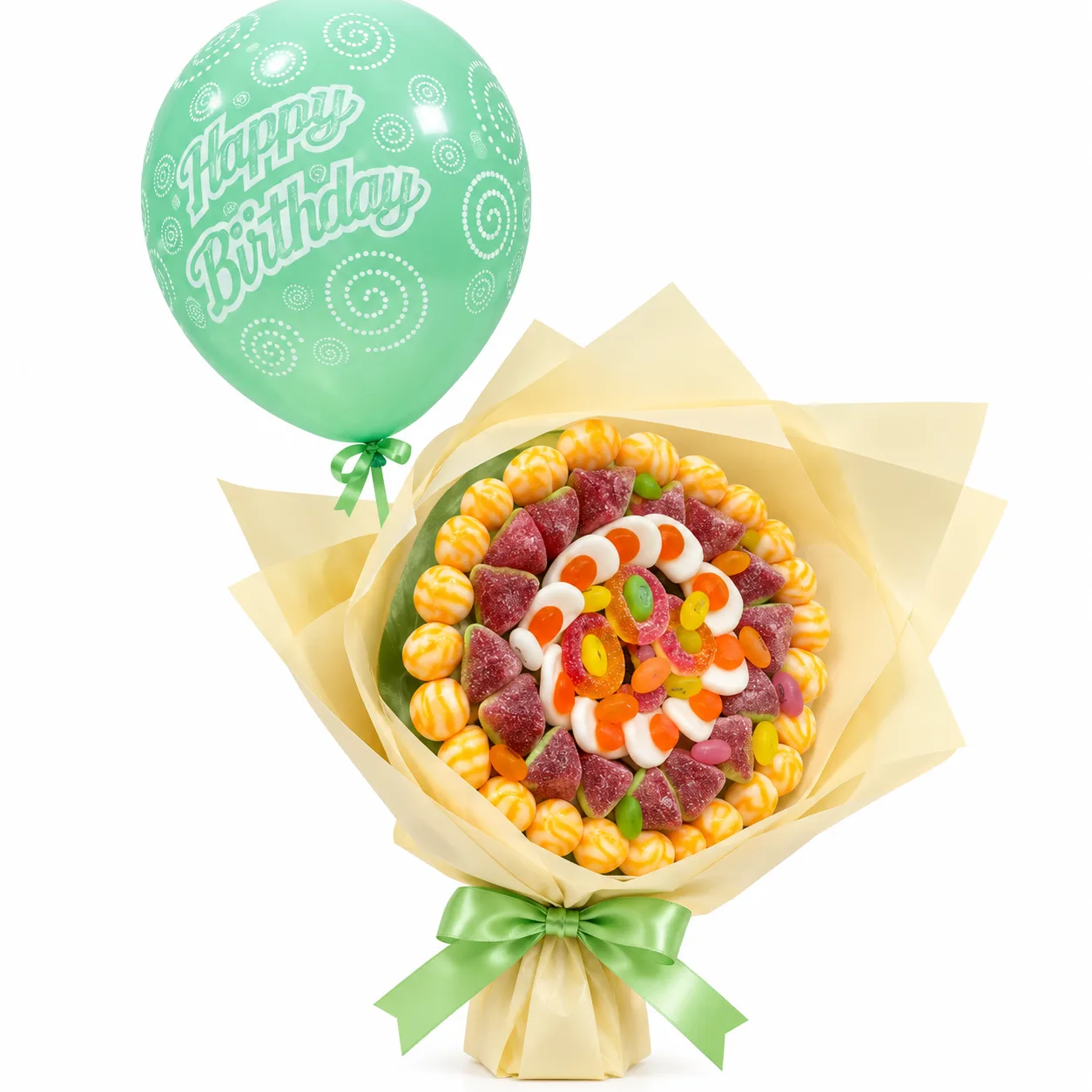 Happy Birthday Candy Bouquet with Balloon