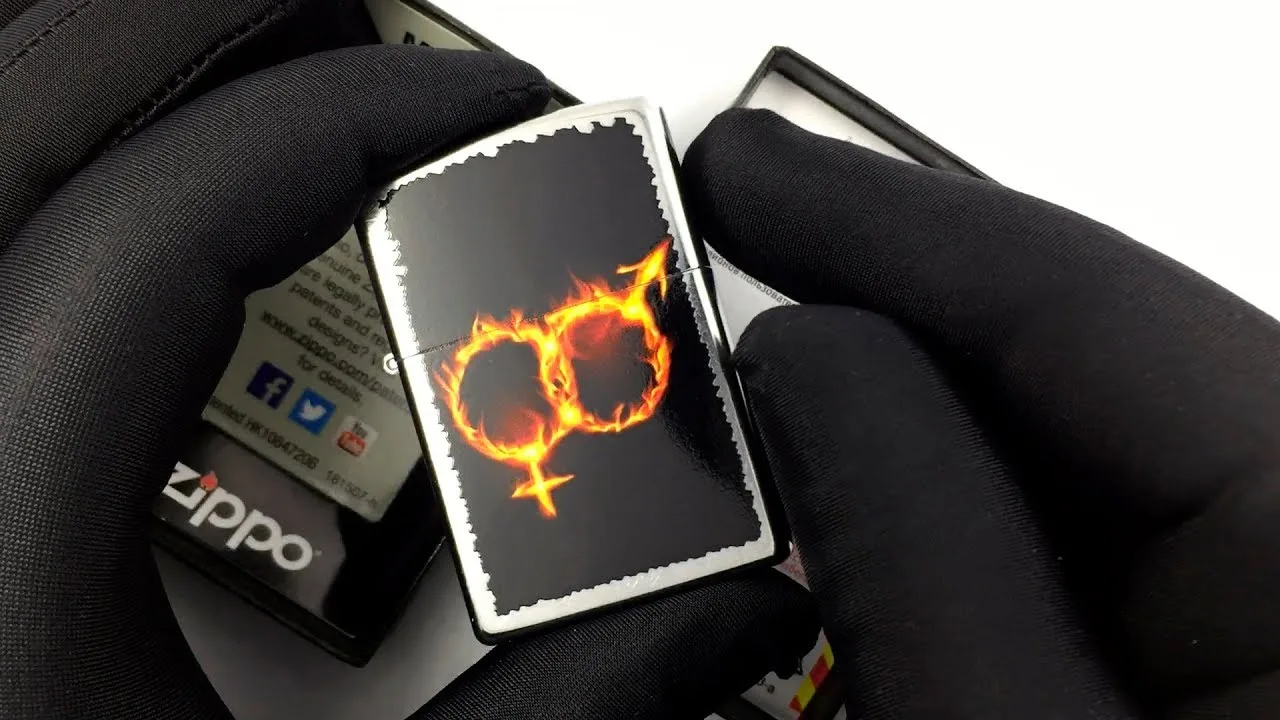 Zippo Flame Rings Design Chrome Lighter – Made in USA