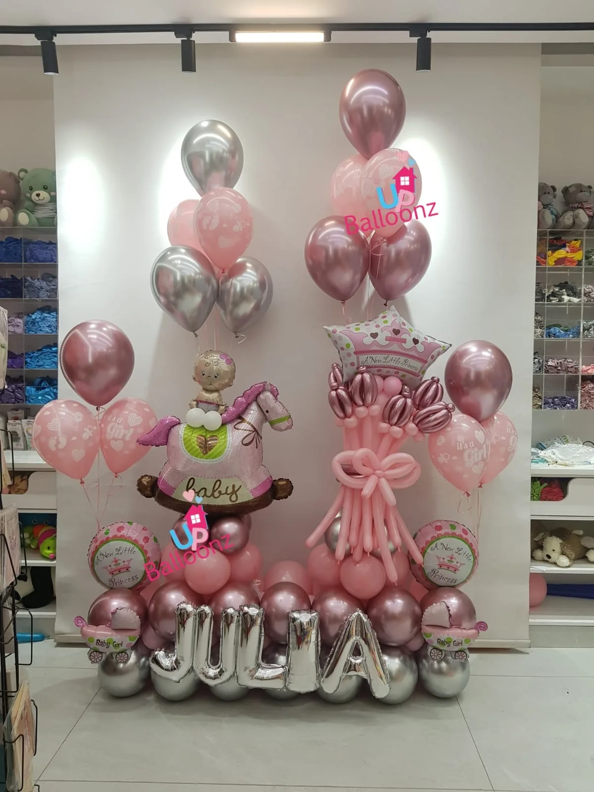 Personalized Baby Girl Princess Balloon Setup
