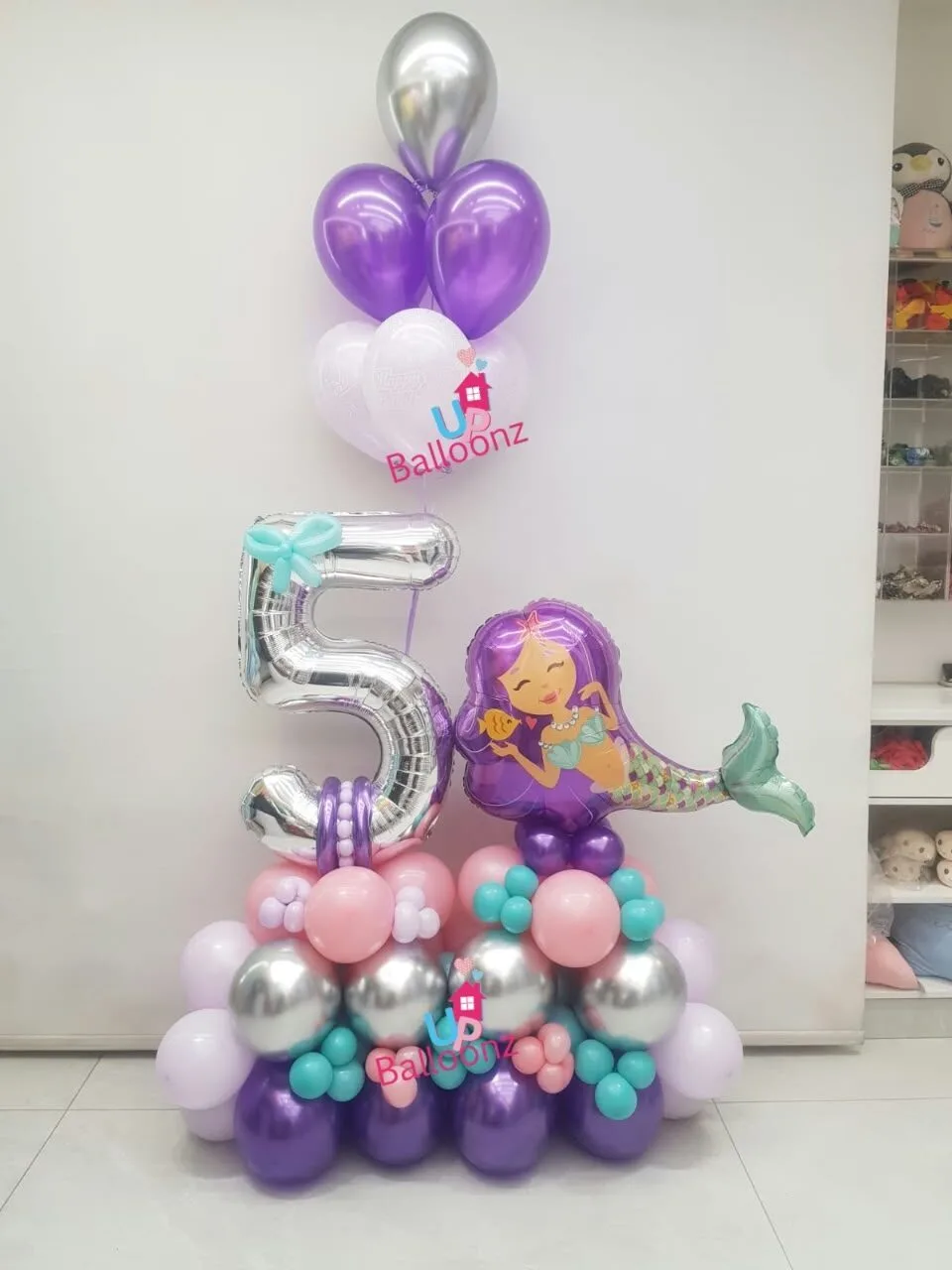 Personalized Mermaid Birthday Balloon Setup