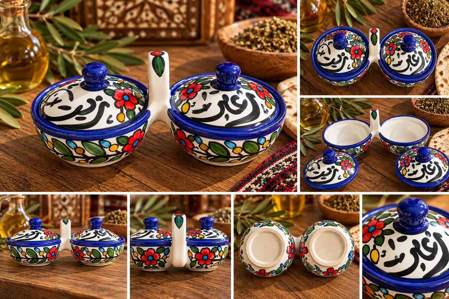 Handmade Ceramic Olive Oil & Za’atar Serving Dish
