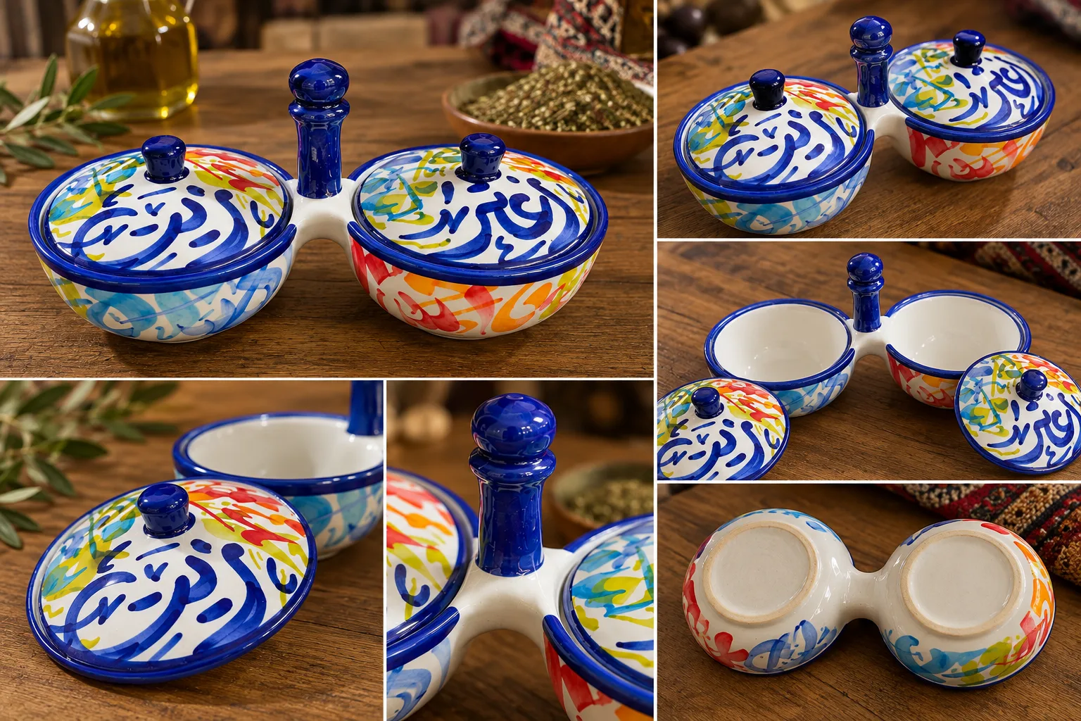 Handmade Ceramic Olive Oil & Za’atar Serving Dish