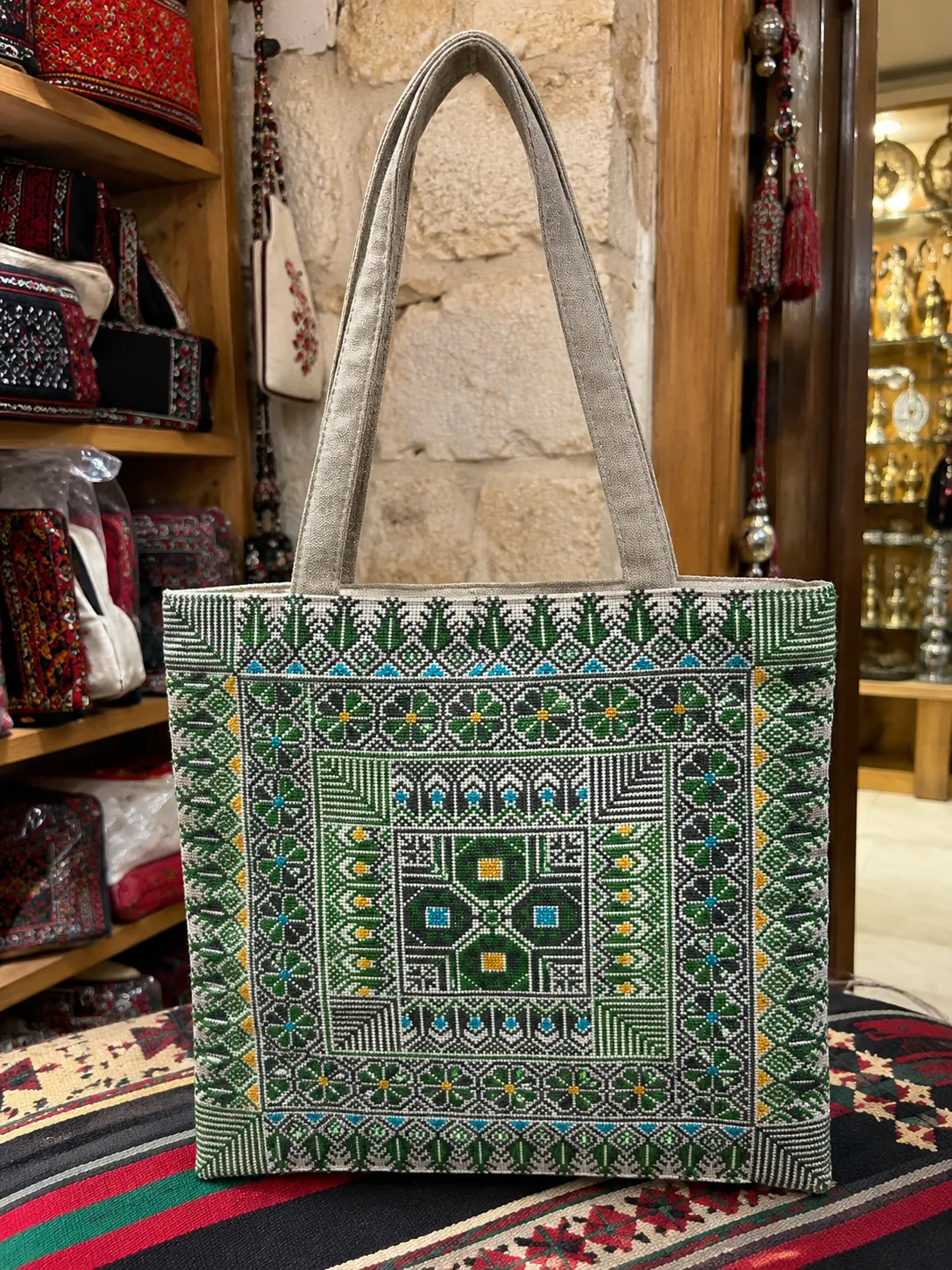 Hand-Embroidered Jordanian Tote Bag – Traditional Heritage Design