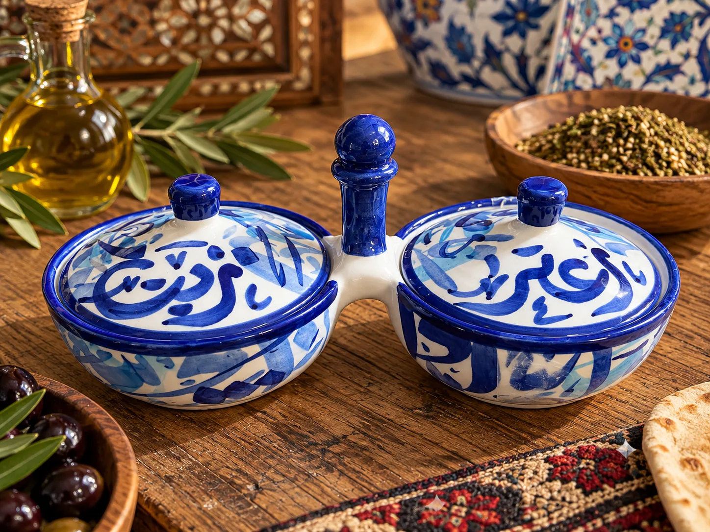 Handmade Ceramic Olive Oil & Za’atar Serving Dish